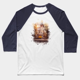 Lisbon Yellow Tram. Baseball T-Shirt